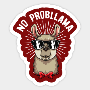 No Prob Llama Funny Llama Alpaca Lover Sticker